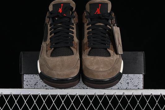 Nike Air Jordan 4 Retro White Black Brown Sneakers