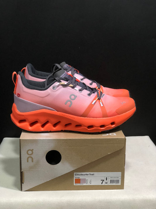 On Running Cloudsurfer Trail Waterproof Comfortable And Breathable Orange Running Shoes