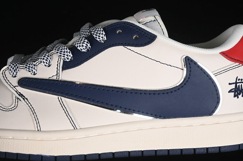 Travis Scott Fragment Design Nike Air Jordan 1 Low OG SP Blue White Sneakers