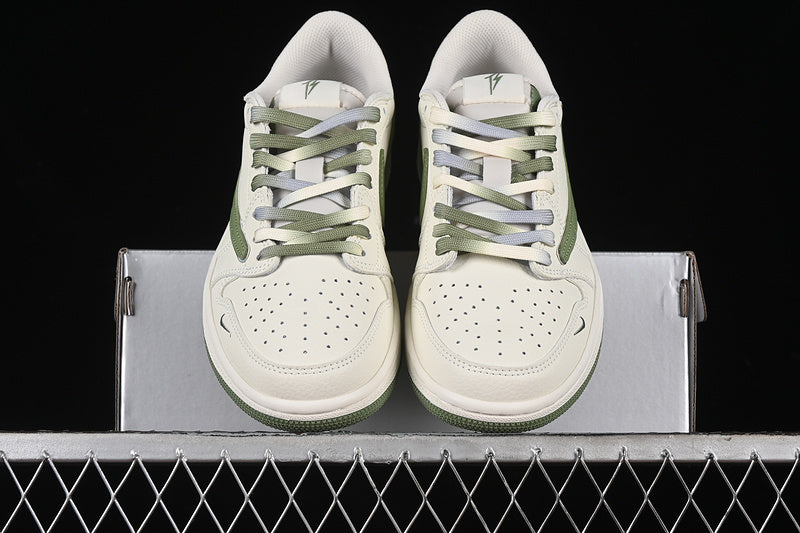 Nike Air Jordan 1 Low OG SP Off-White Travis Scott Fragment Design White Green Sneakers