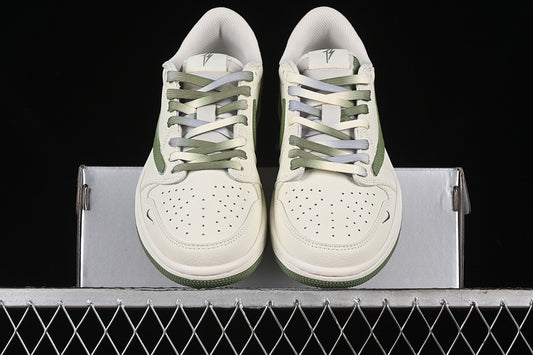 Nike Air Jordan 1 Low OG SP Off-White Travis Scott Fragment Design White Green Sneakers