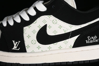 Nike Air Jordan 1 Low LV White Printing Black Sneakers
