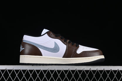 Nike Air Jordan 1 Low Retro SE White Dark Brown Sneakers