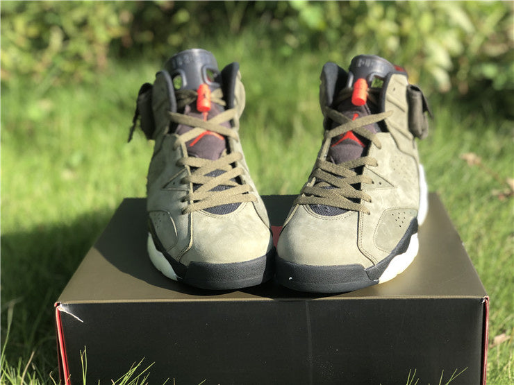 Nike Air Jordan 6 Retro SP Travis Scott Olive Green Sneakers