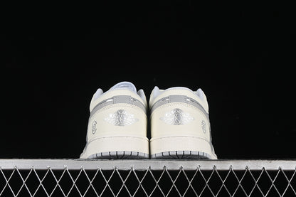 Nike Air Jordan 1 Low White Grey Silver Sneakers