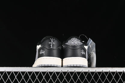 Travis Scott Fragment Design Nike Air Jordan 1 low OG SP Grey Sole Black White Sneakers