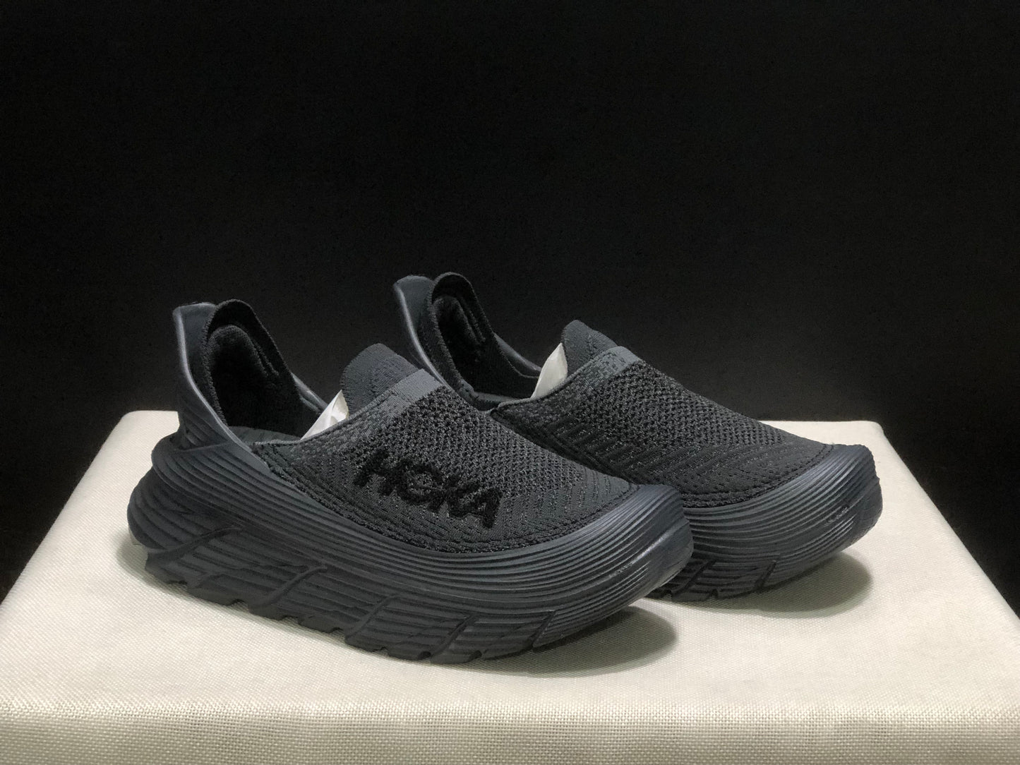 Hoka One One Restore TC Elastic Comfortable Low-top Running Shoes Sneakers Black