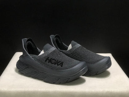 Hoka One One Restore TC Elastic Comfortable Low-top Running Shoes Sneakers Black