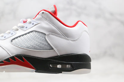 Nike Air Jordan 5 Retro Low-Top White/Fire Red/Black Sneakers