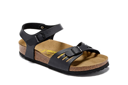 Birkenstock Granada Hollow Butterfly Pattern Single Buckle Slip Band Black Matte  Buckle Strap Sandal
