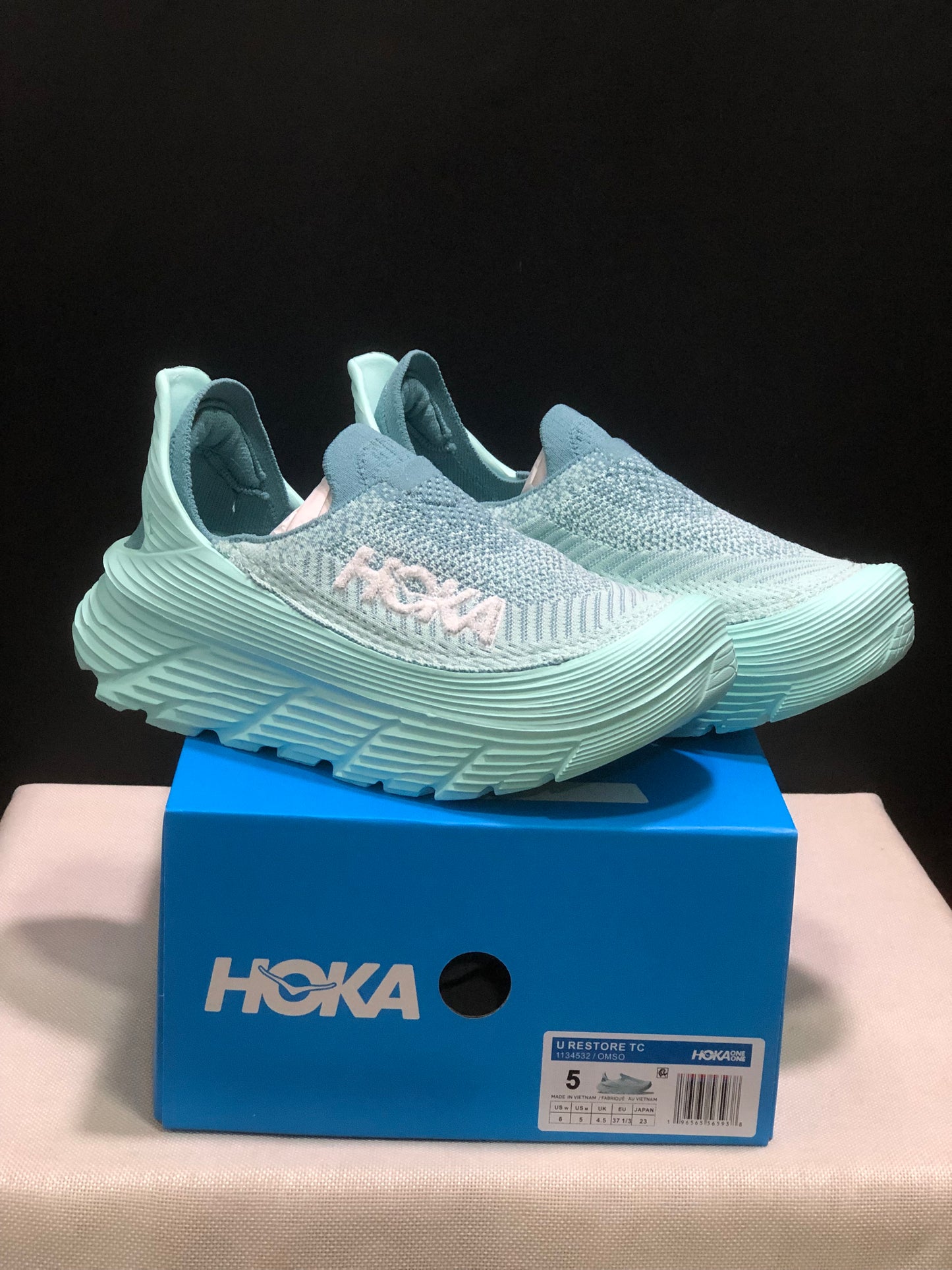 Hoka One One Restore TC Elastic Comfortable Low-top Running Shoes Sneakers Teal