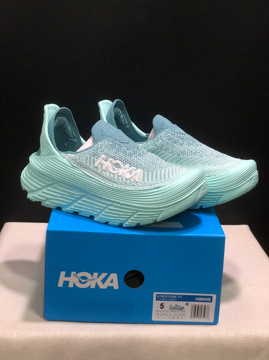 Hoka One One Restore TC Elastic Comfortable Low-top Running Shoes Sneakers Teal