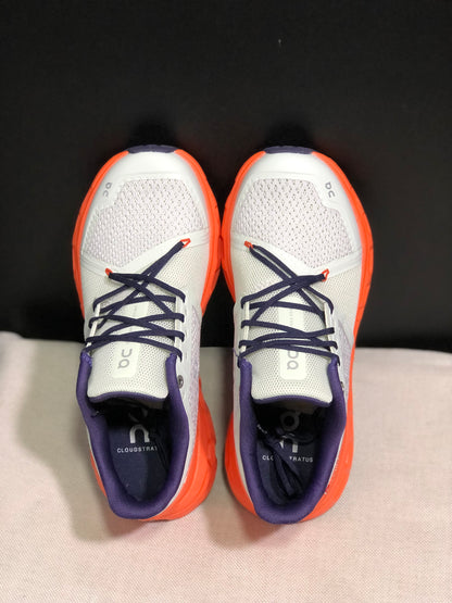 On Running Cloudstratus Shock-Absorbing And Breathable Running Shoes Light Grey/Orange