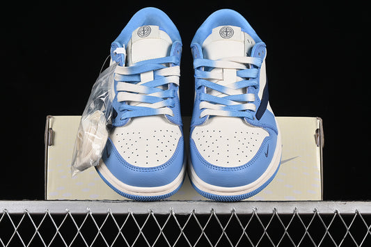 Nike Air Jordan 1 Low OG SP Travis Scott Fragment Design Blue Sole White Blue Black Sneakers
