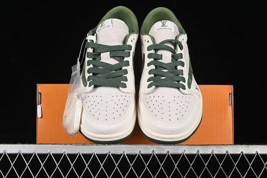 Nike Air Jordan 1 Low LV Travis Scott Fragment Design OG SP Dark Green Grey White Sneakers