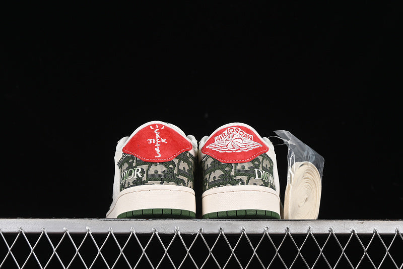 Nike Air Jordan 1 Low OG Off-White Travis Scott Fragment Design White Green Sneakers