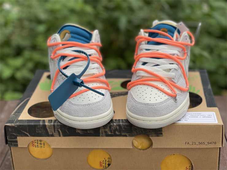 Nike Dunk Low Off-White Lot 19 Of 50 Gray Sneakers