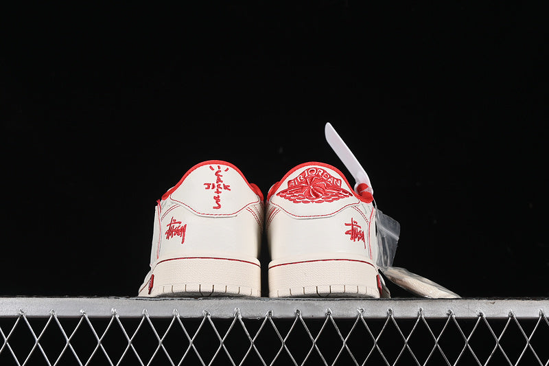 Nike Air Jordan 1 Low Travis Scott Fragment Design OG SP Red White Sneakers