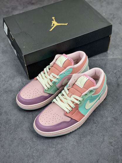 Nike Air Jordan 1 Low Easter Pastel Pink Blue Multicolour Sneakers