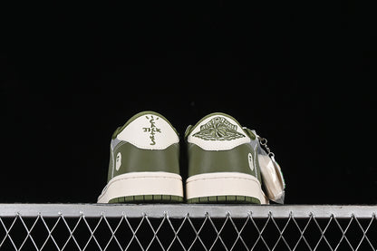 Nike Air Jordan 1 Low Travis Scott Fragment Design OG SP BAPE White Grey Green Sneakers