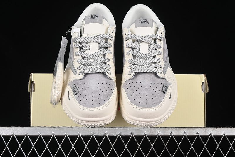 Travis Scott Fragment Design Nike Air Jordan 1 Low OG SP Grey White Casual Sneakers
