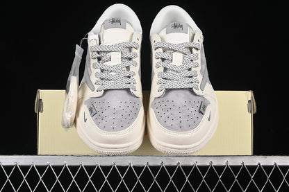 Travis Scott Fragment Design Nike Air Jordan 1 Low OG SP Grey White Casual Sneakers