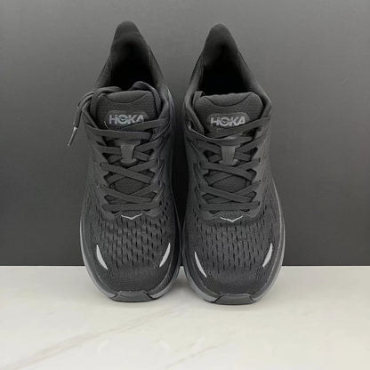 Hoka One One Clifton 8 Fashion Shoes Shock-absorbing Sneakers Black