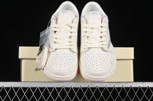 Nike Air Jordan 1 Low Supreme Travis Scott Fragment Design OG SP Light Gray Label White Sneakers