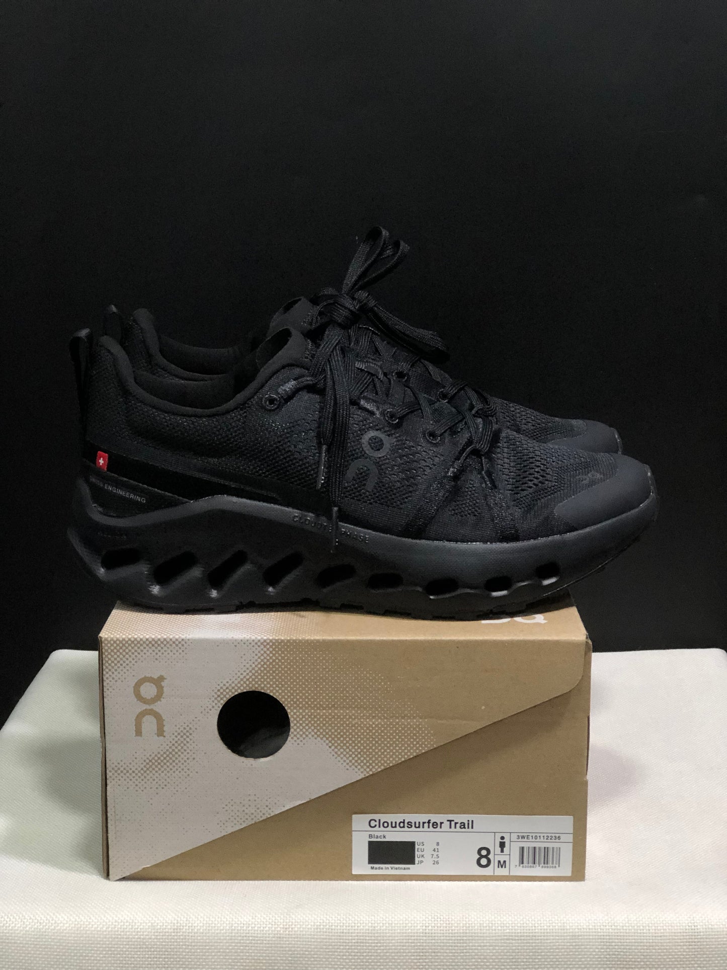 On Running Cloudsurfer Trail Waterproof Comfortable And Breathable Running Shoes All Black