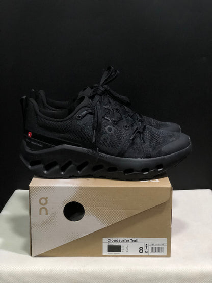 On Running Cloudsurfer Trail Waterproof Comfortable And Breathable Running Shoes All Black