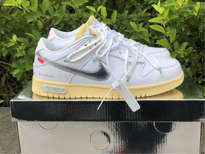 Nike Dunk Low Off-White "Lot 01" White Sneakers