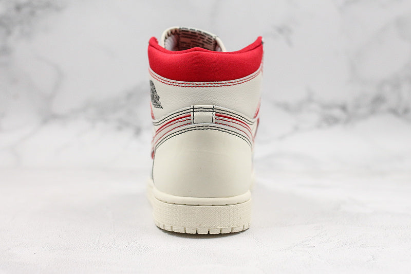 Nike Air Jordan 1 Retro High-Top Phantom White Red Sneakers