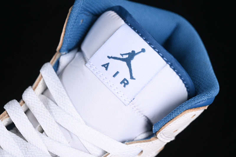 Nike Air Jordan 1 Mid Industrial Blue White Sneakers