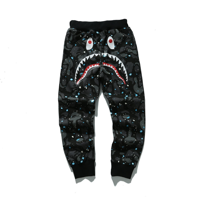 A Bathing Ape Shark Head Luminous Series Pants Starry Night