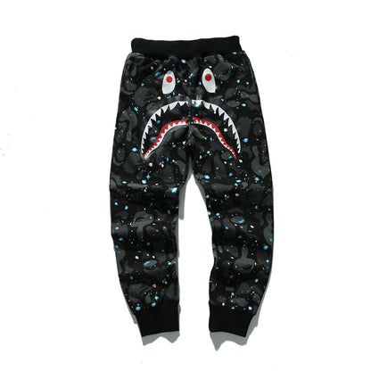 A Bathing Ape Shark Head Luminous Series Pants Starry Night