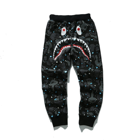 A Bathing Ape Shark Head Luminous Series Pants Starry Night