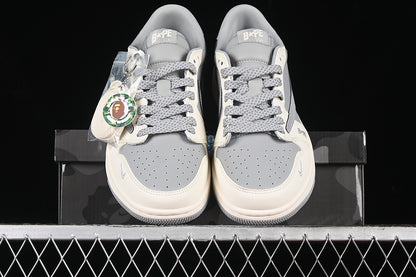Nike Air Jordan 1 Low BAPE Travis Scott Fragment Design OG SP Grey White Sneakers