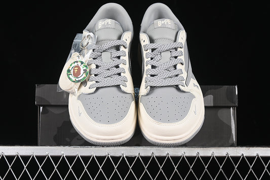 Nike Air Jordan 1 Low BAPE Travis Scott Fragment Design OG SP Grey White Sneakers
