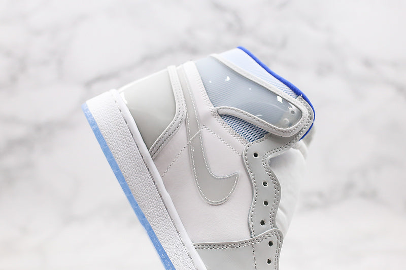 Nike Air Jordan 1 Retro High Zoom White Grey Racer Blue Sneakers