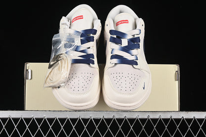 Nike Air Jordan 1 Low Supreme Blue White Sneakers