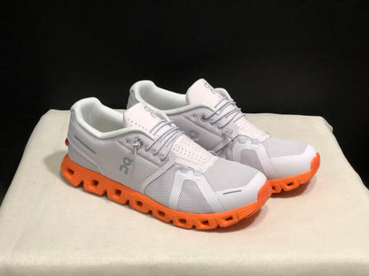 On Running Cloud 5 Lightweight Running Shoes Misty white/Orange