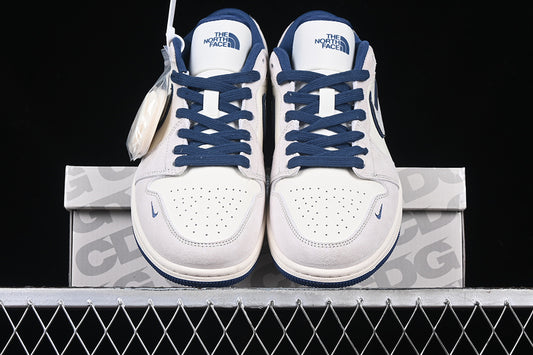 Nike Air Jordan 1 Low White Grey Blue Sneakers