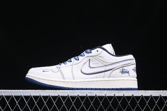 Nike Air Jordan 1 Retro Low Blue White Sneakers