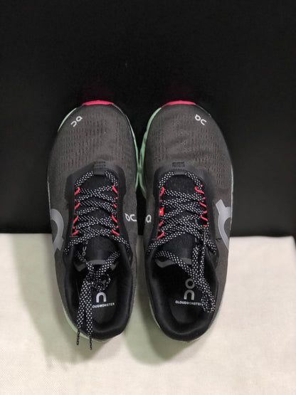 On Running Cloudmonster 2 Shock-Absorbing And Breathable Running Shoes Black/Pale Green