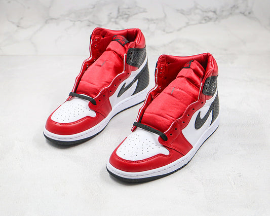 Nike Air Jordan 1 Retro High Satin Snake Chicago Gym Red/Black/White Sneakers