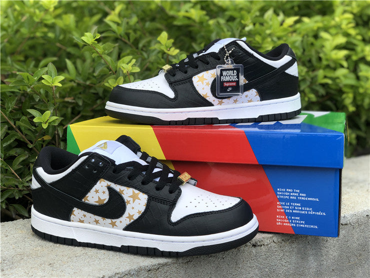 Nike SB Dunk Low Supreme Black Stars Sneakers