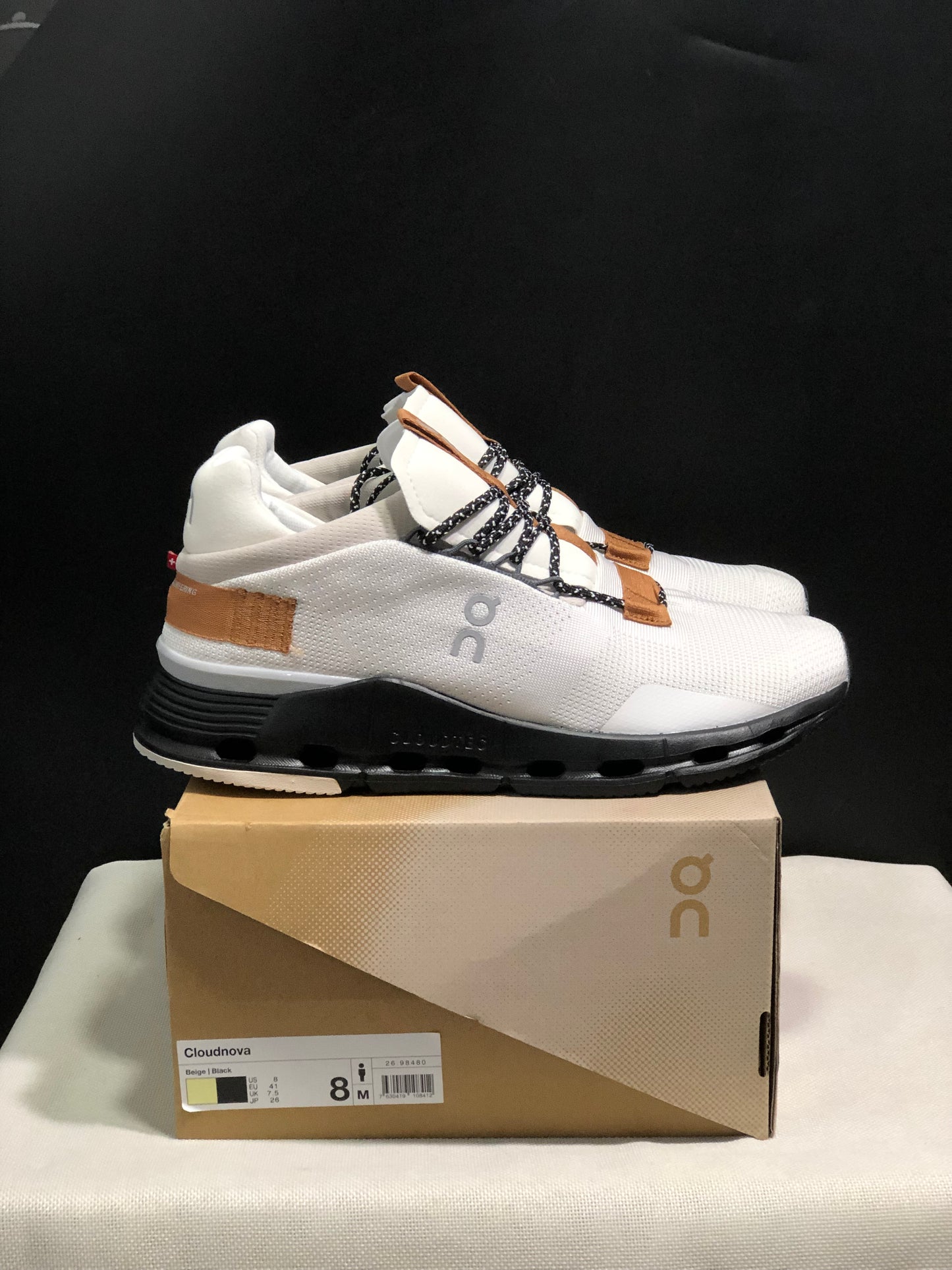 On Running Cloudnova Lightweight Sports Casual Shoes Beige/Balck