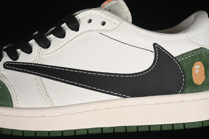Nike Air Jordan 1 Low Bape Travis Scott Fragment Design OG SP Black White Green Sneakers