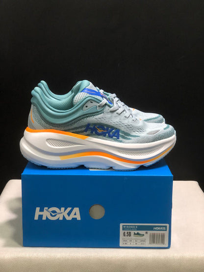 Hoka One One Bondi 9 Comfortable Low-top Running Shoes Sneakers Blue Gray