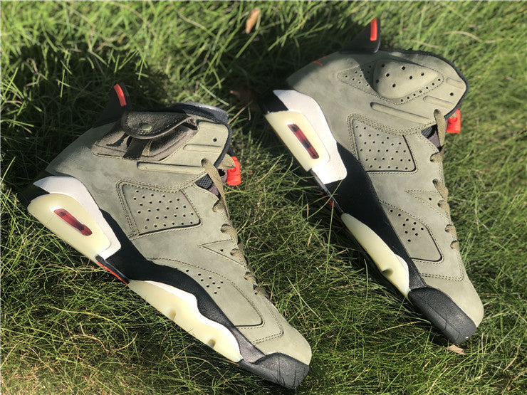 Nike Air Jordan 6 Retro SP Travis Scott Olive Green Sneakers